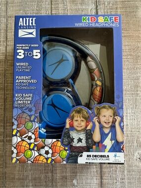 Altec Lansing Kid Safe Wired Over-Ear Headphones - Blue